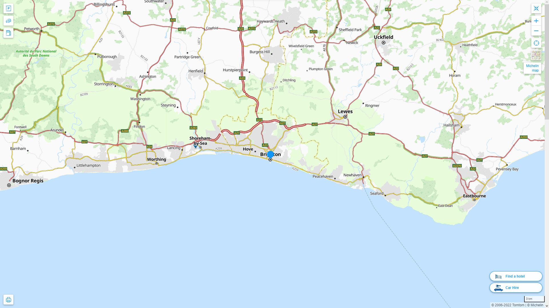 Brighton Royaume Uni Autoroute et carte routiere